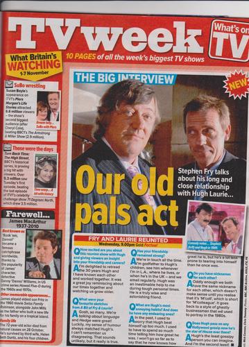  From "What's on TV" 20 - 26 Nov Fry and Laurie Reunite