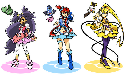  Iris, Furou, and Kamitsure dressed as Pretty Cure