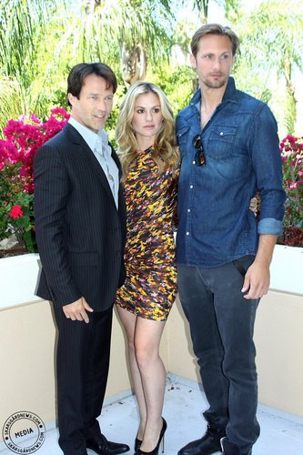  Stephen Moyer, Anna Paquin and Alexander Skarsgard at a True Blood press conference