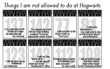  Things I'm Not Allowed to do at Hogwarts