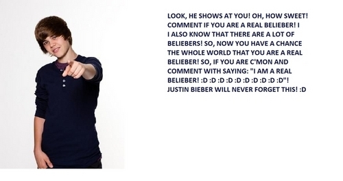  ** commentaire if you're a Belieber ** !!!