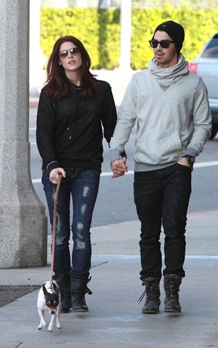  Ashley and Joe Jonas Dog walk in Los Angeles - November 24, 2010