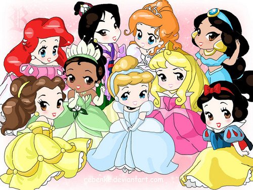  chibi Disney Princesses