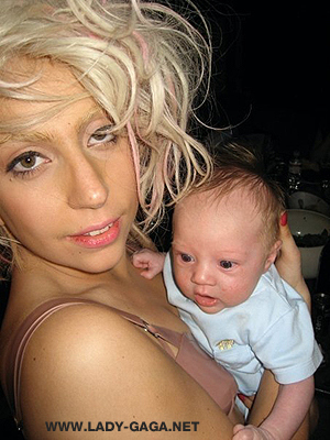  lady gaga holding a baby