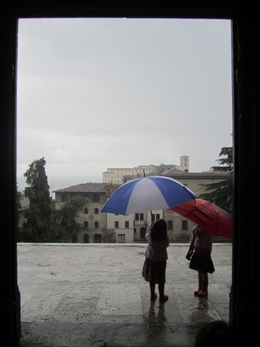  Children under an umbrella