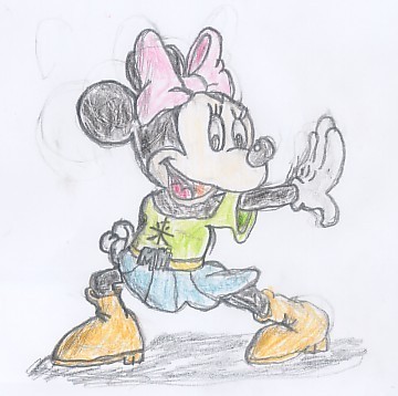  Minnie мышь with Kung Fu