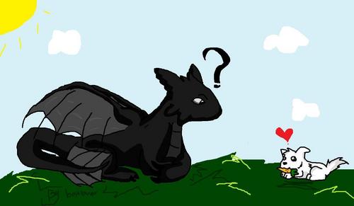  Baby Toothless and perrito, cachorro Bolt
