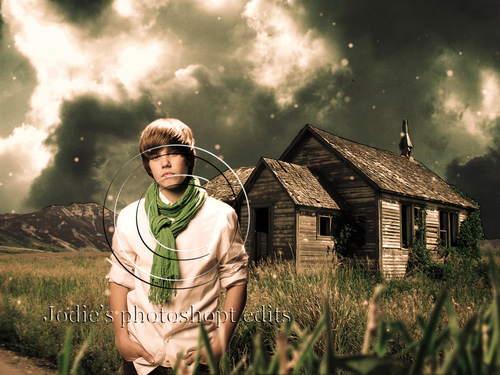  Justin Bieber outside a house litrato edit