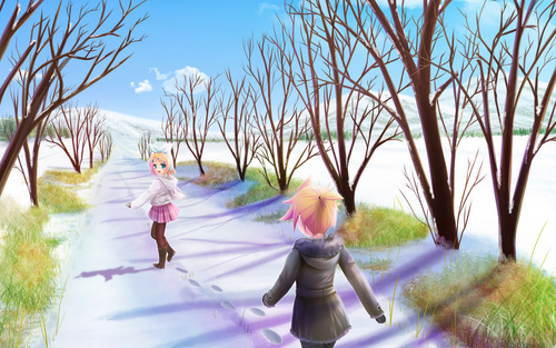  Rin & Len: a snowy trail