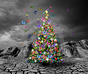  papillon Christmas arbre