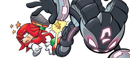  Knuckles getting kicked por Shade (Archie Comics)