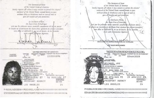  Michael Jackson’s passports.