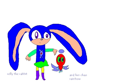  relly the rabbit with her chao arco iris, arco-íris