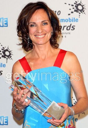  Catherine with her AFI award (11/12/10)