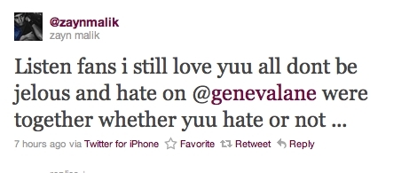  Zayn Saying He Still Loves His fãs On Twitter (We amor U 2 Zayn) :) x