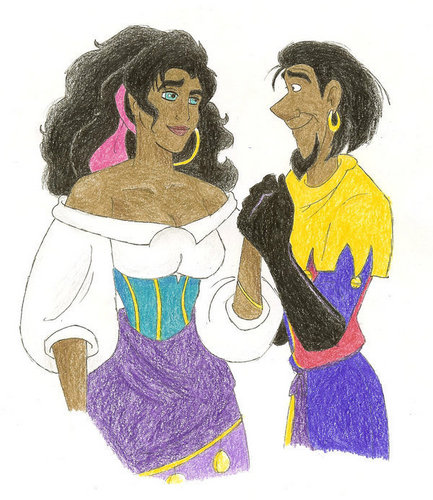  Esmeralda and Clopin Holding Hands