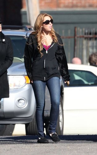 Miley leaving the set of her movie 'So Undercover' in New Orleans on December 13,2010