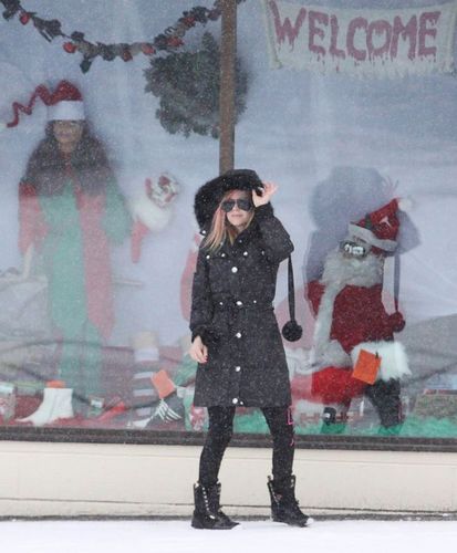 Avril and Brody Christmas shopping at Kingston , Ontario! 