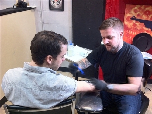  Taylor is getting his 2nd tat right now.