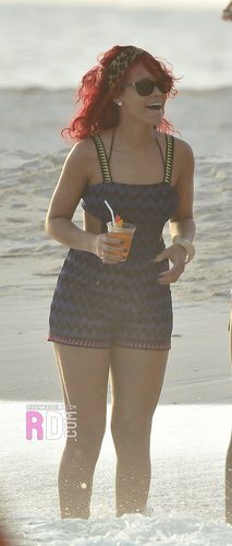  On a strand in Barbados with her brother and Friends - December 27, 2010