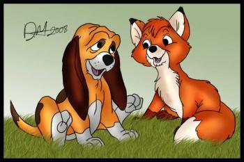  renard and the hound tod and copper art