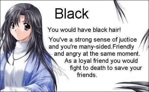 animê hair black
