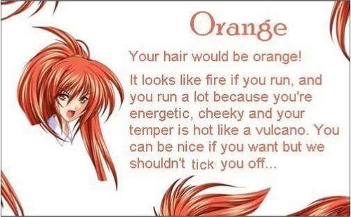  日本动漫 hair 橙子, 橙色