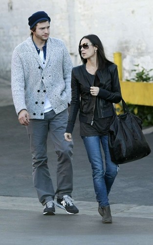 Ashton & Demi out in Studio City