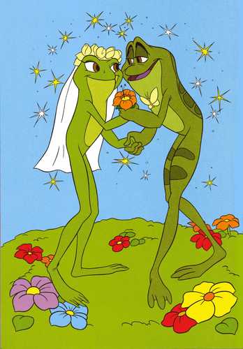 Tiana & Naveen as frogs' wedding