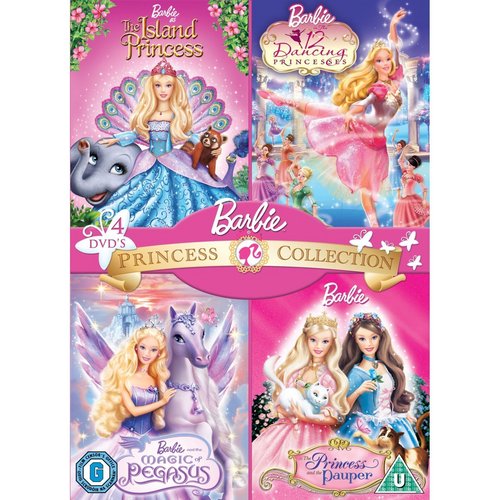  बार्बी Princess and Fairytopia DVD Sets (4 फिल्में each)