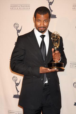  Isaiah Mustafa with his Emmy!