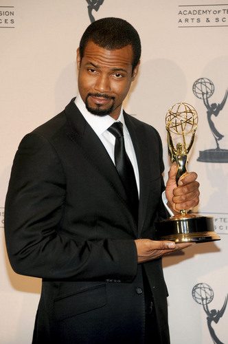  Isaiah Mustafa with his Emmy!