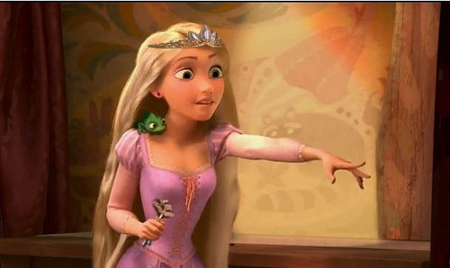 Rapunzel Wears Crown and Earrings