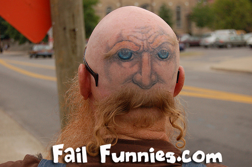  Funny tattoed bald dude