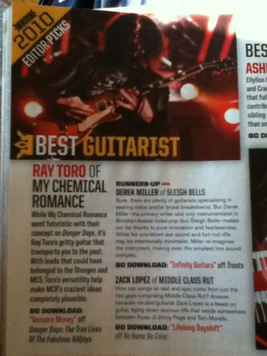  Best Guitarist of 2010 in AP Magazine