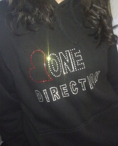  1D = Heartthrobs (1D Hoodie Crystalized Wiv Studs! Bling Bling) 100% Real :) x