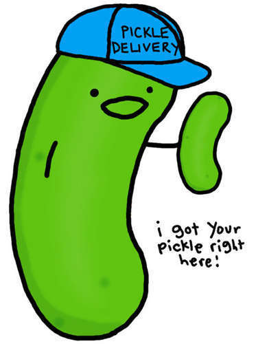  cornichon, pickle delivery