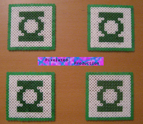  Green Lantern Coasters sa pamamagitan ng Pixelated Production