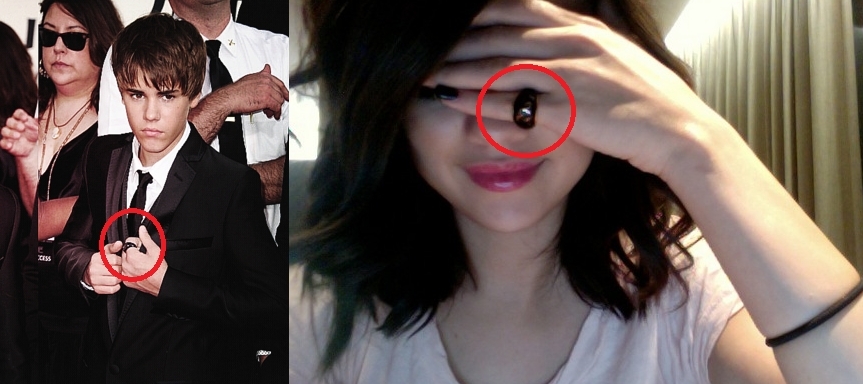selena gomez promise ring from justin. purity ring? 