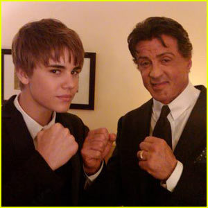  Justin Bieber and Sylvester Stallone