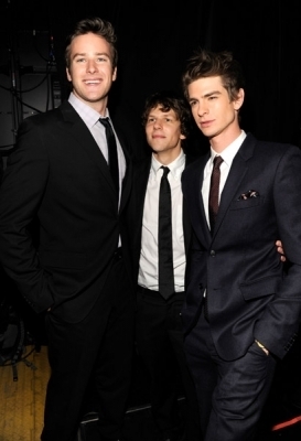 Andrew with Armie Hammer and Jesse Eisenberg