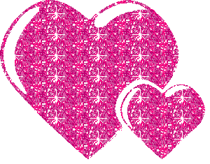  TWO roze HEARTS