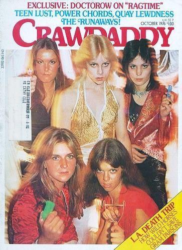The Runaways on the cover of Crawdaddy - October 1976