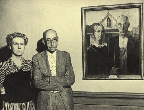 Grant Wood’s American Gothic and the couple that posed for the painting