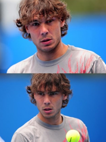  Nadal with a new fringe: does not suit him!
