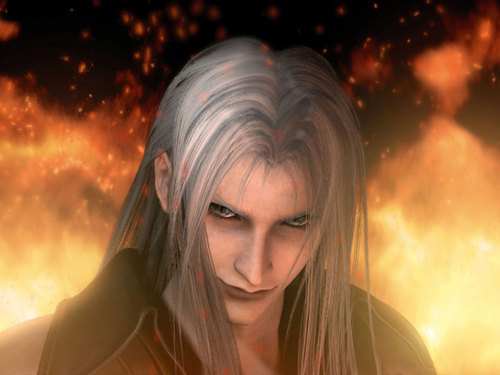  Sephiroth in Final Fantasy VII Advent Children movie in the intro where he is surrounded سے طرف کی flames.