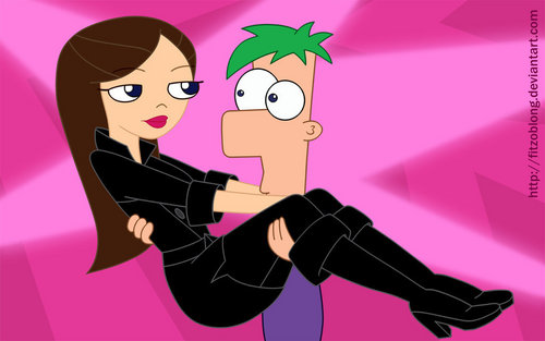  Vanessa and Ferb <3 ..man ferb's strong