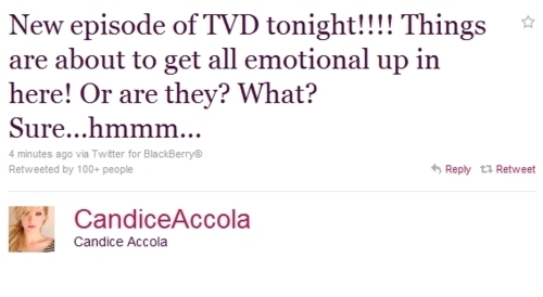  Candice Accola Twitter ; TVD Tonight!!