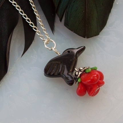 Crow and the Rose necklace