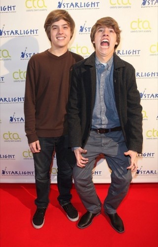 Dylan Sprouse and Cole Sprouse at the Celebrity Talent Academy Workshop in London